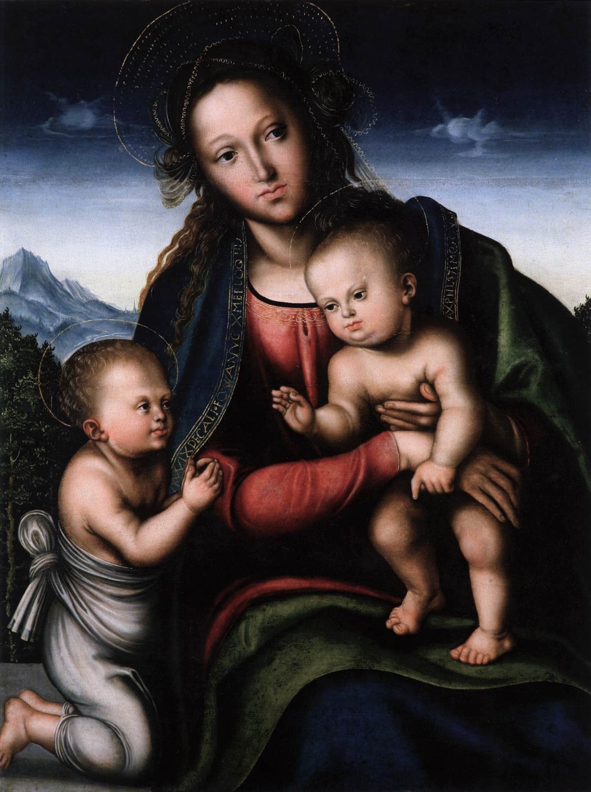 La vierge et l'enfant avec le bébé San Juan