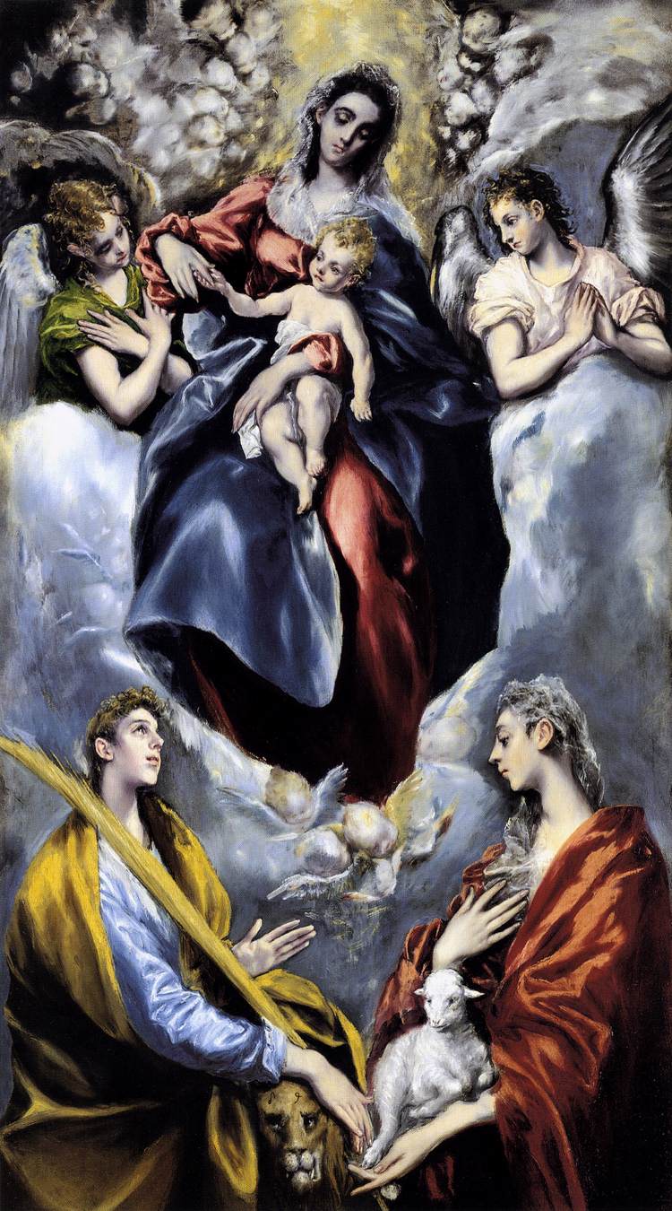 La Virgen y el Niño con San Martina y Santa Inés de Roma