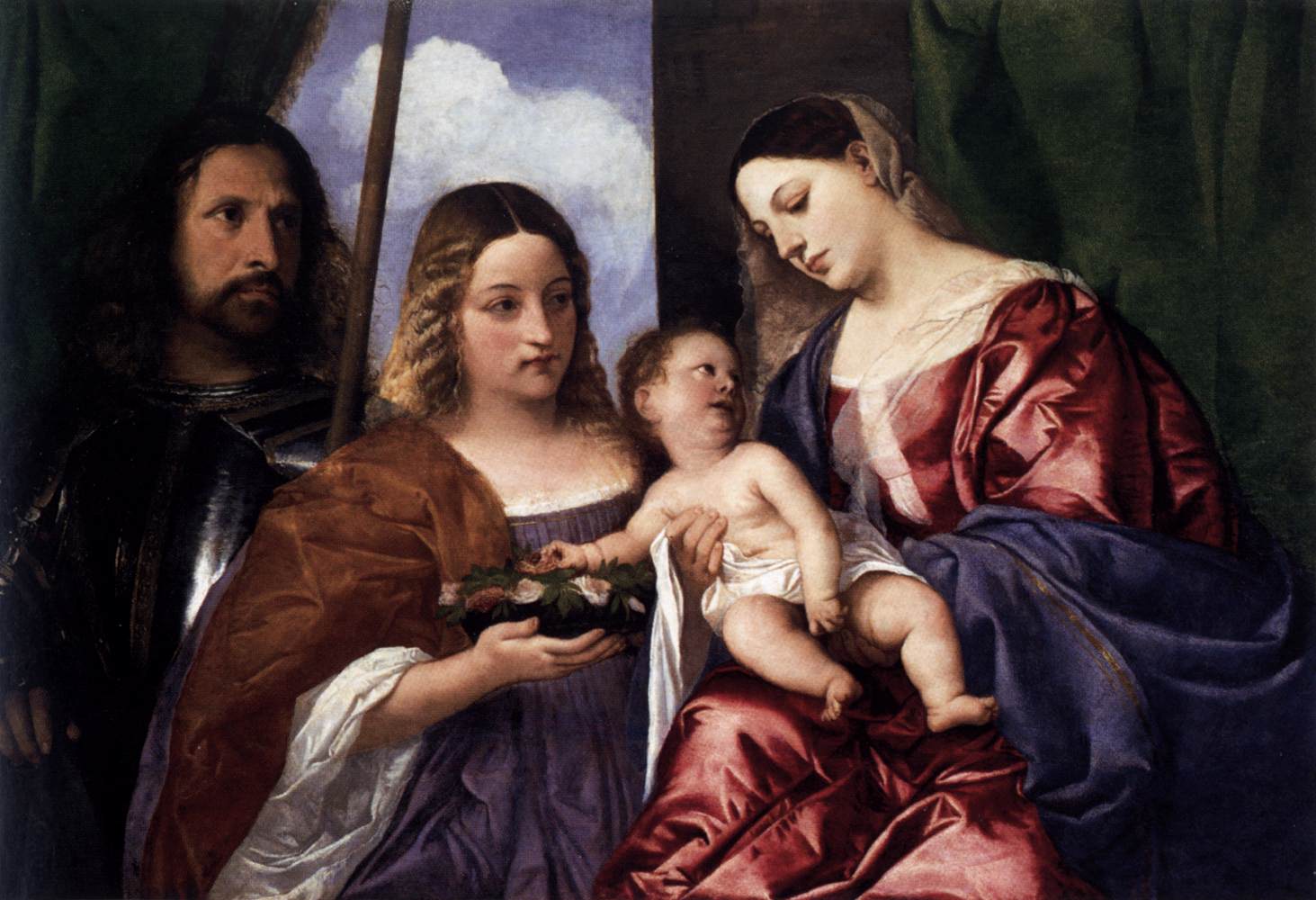 Bakire ve Santo Dorotea ve Jorge ile çocuk