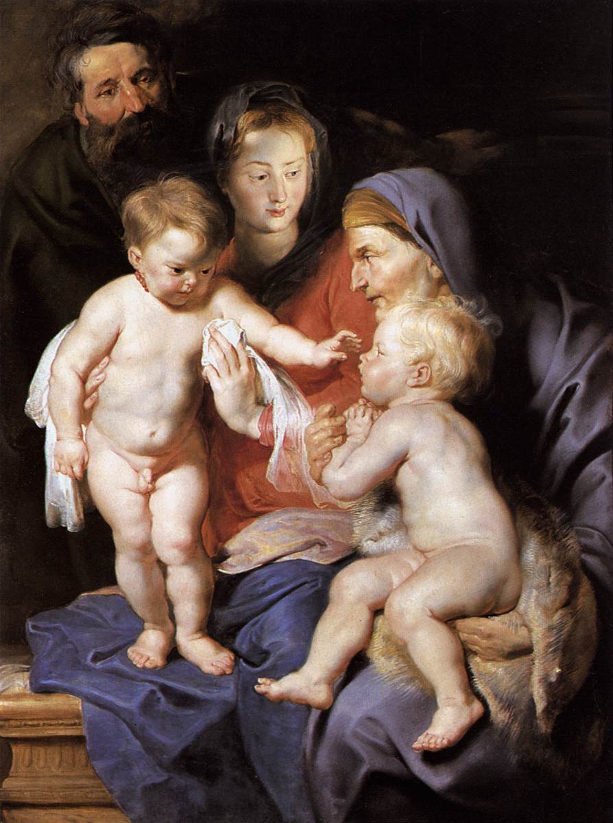 A Sagrada Família com Santa Isabel e João Batista
