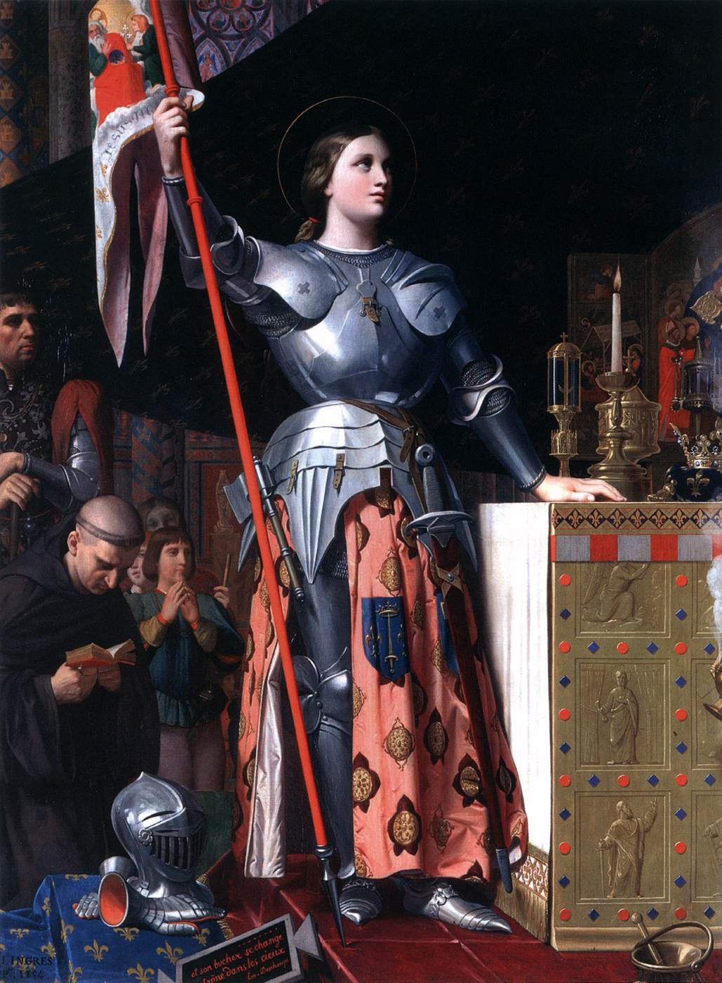琼·德·阿科（Joan de Arco）在卡洛斯七世（Carlos VII）的加冕典礼上