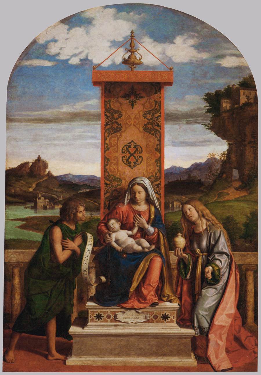 Die Jungfrau und das Kind mit San Juan Bautista und María Magdalena
