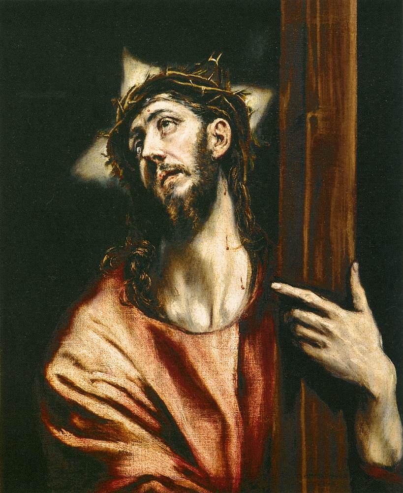 Christus hält das Kreuz