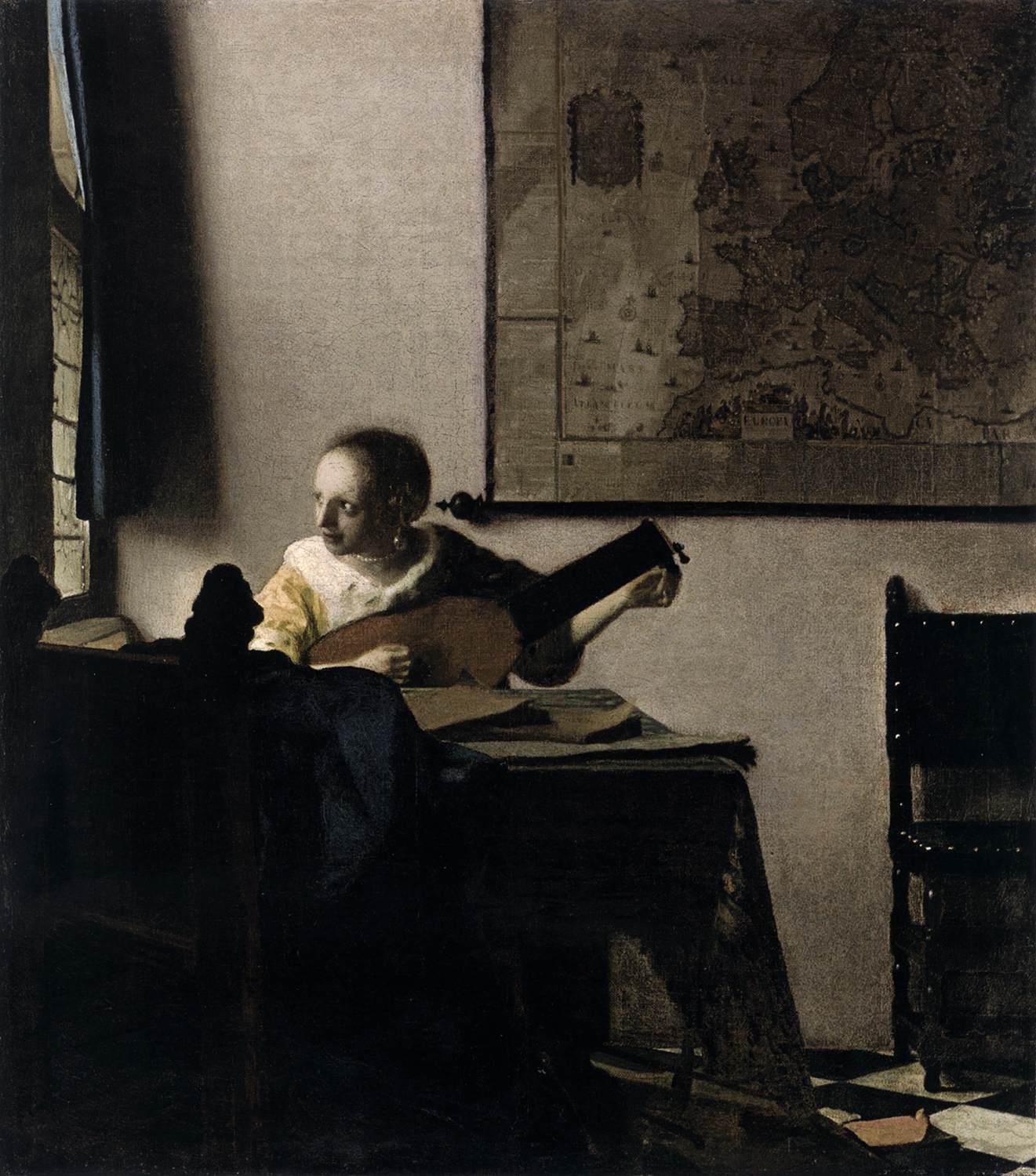 Woman with a Lute Near a Window