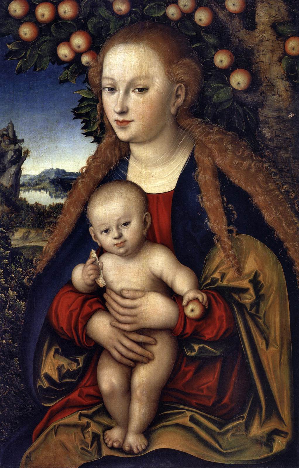 Madonna and Child Under an Apple Tree