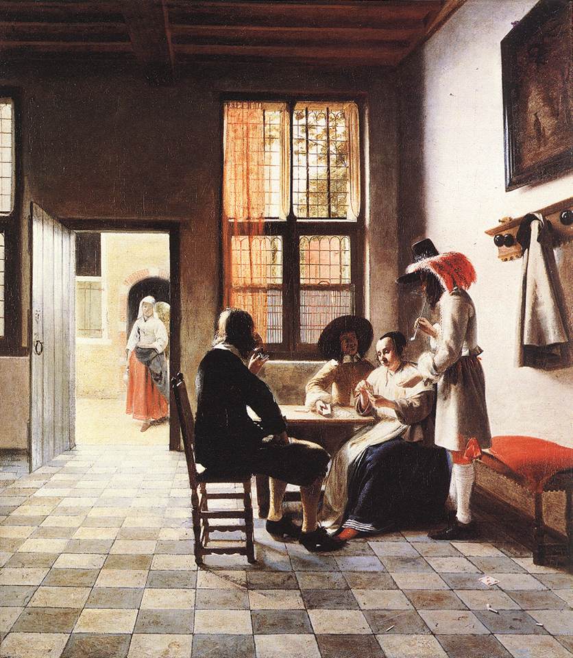 Card Players in a Sunlit Room