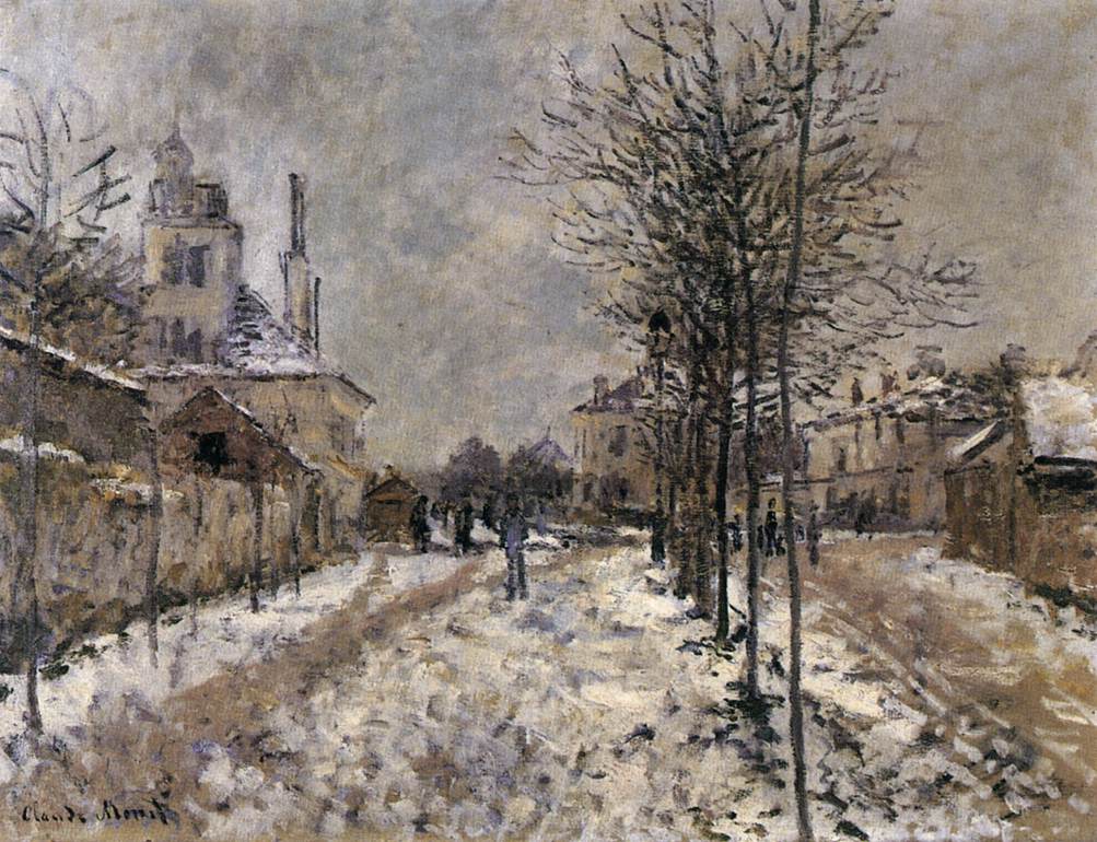 Pontoise's Boulevard in Argenteuil unter Schnee