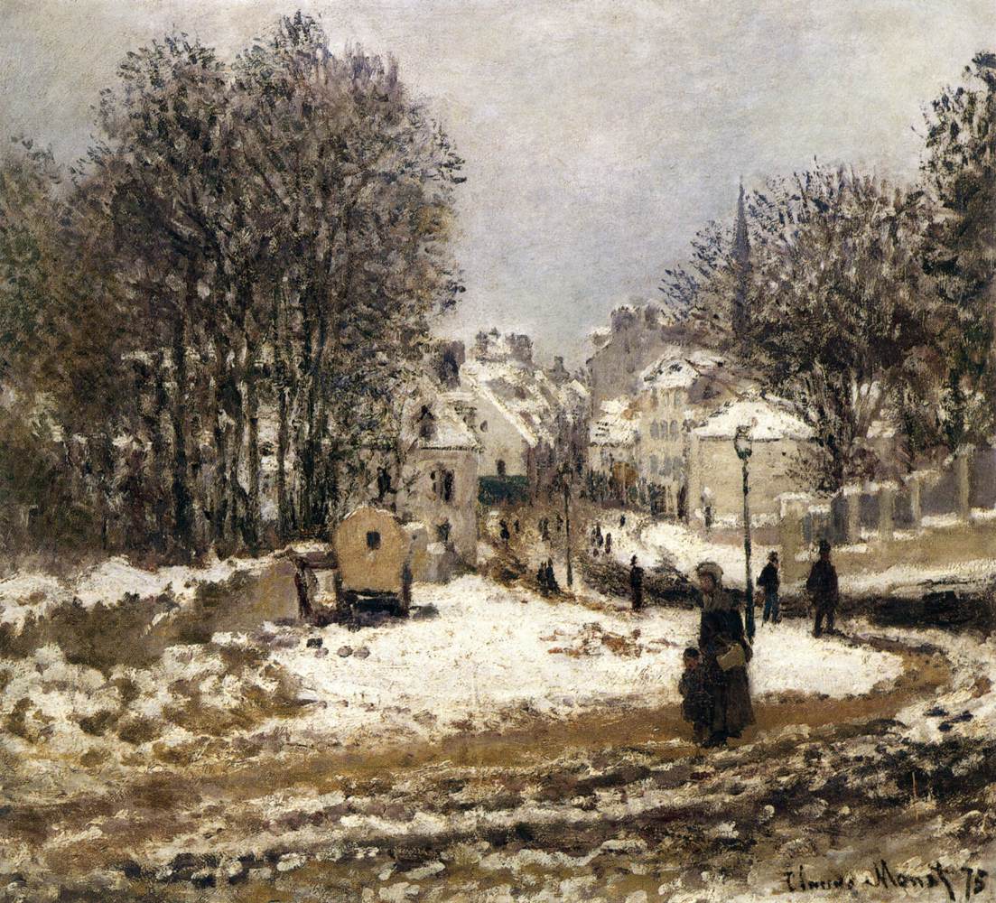 Eingang der großen Rue in Argenteuil im Winter