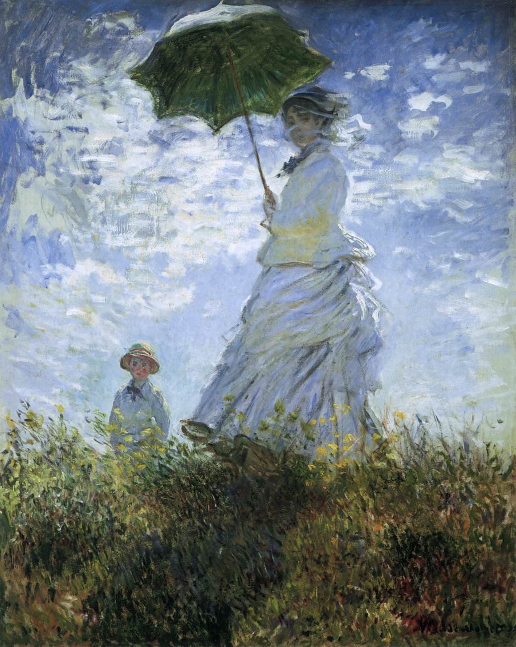 Woman with a Parasol - Madam Monet and her Son