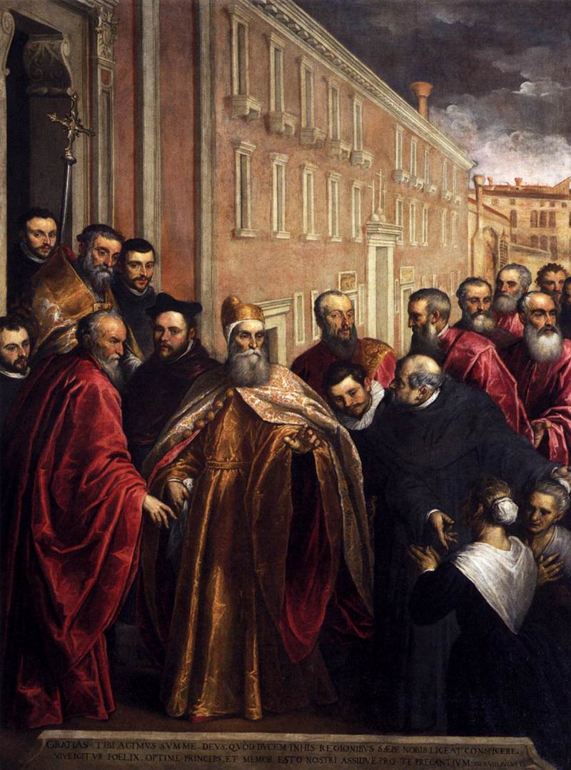 Pasquale Cicogna in Dogal Robes Visiting The Church and Hospital of Crociferi