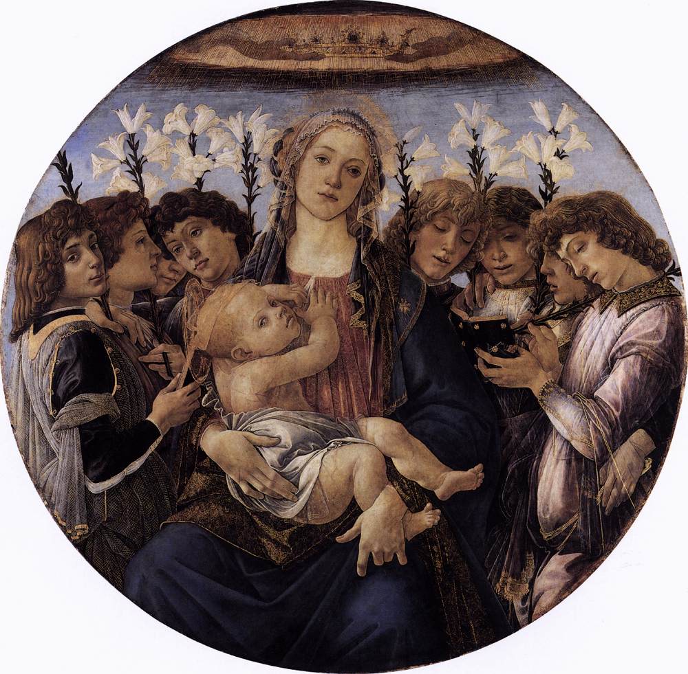 Madonna e criança com oito anjos