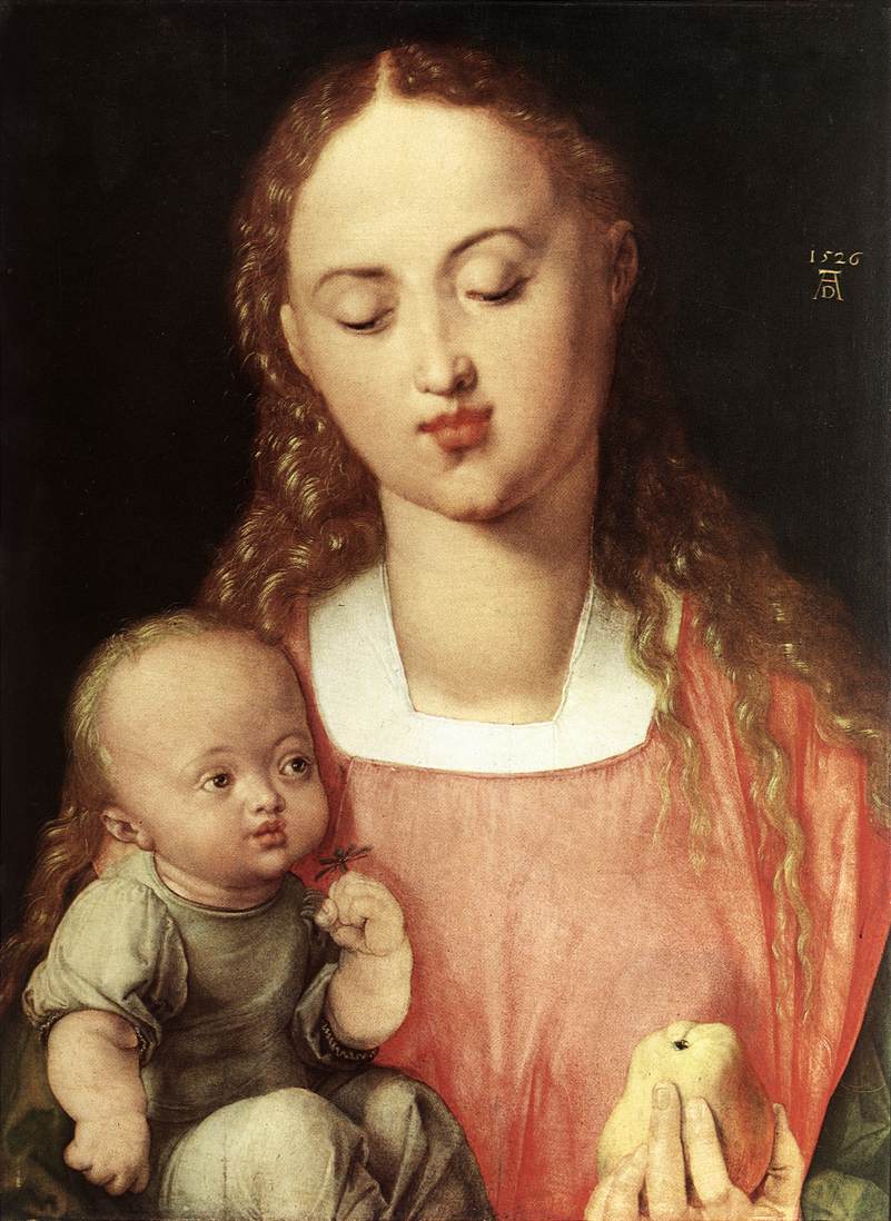 La vierge et l'enfant avec la poire