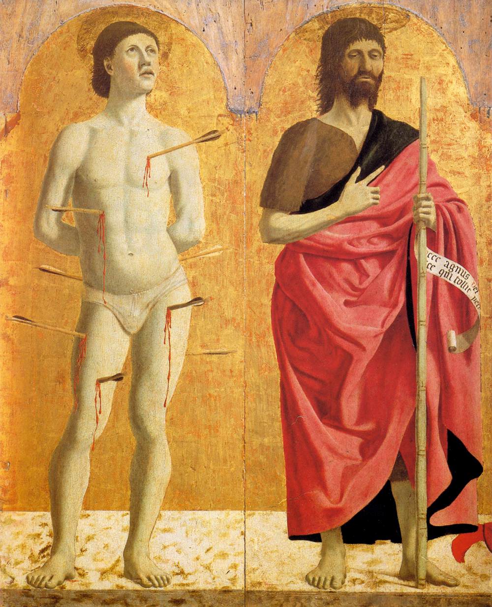 Polyptych of Mercy: Saint Sebastian and John the Baptist