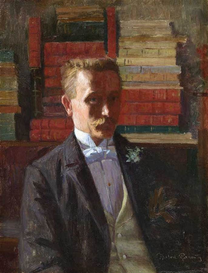 Self-portrait in The Artist's Library