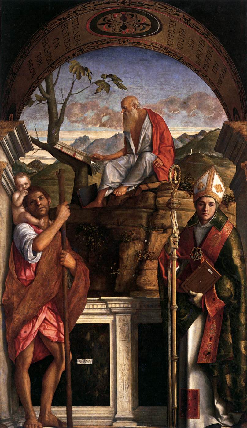 Saint Christopher, Jerome and Louis of Toulouse