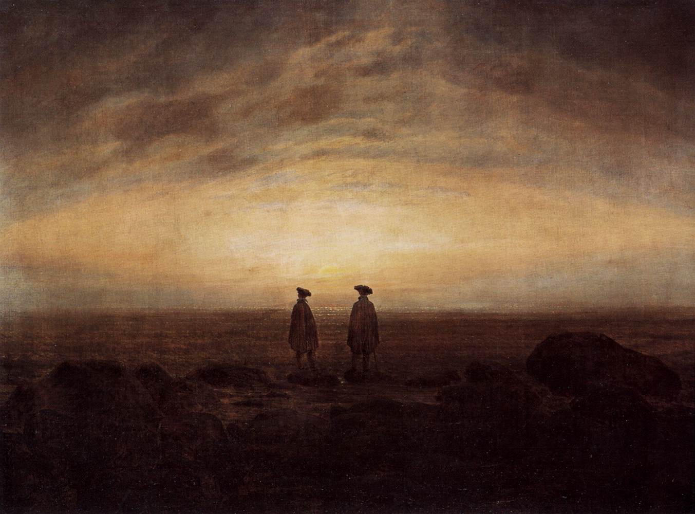 Deux hommes au bord de la mer