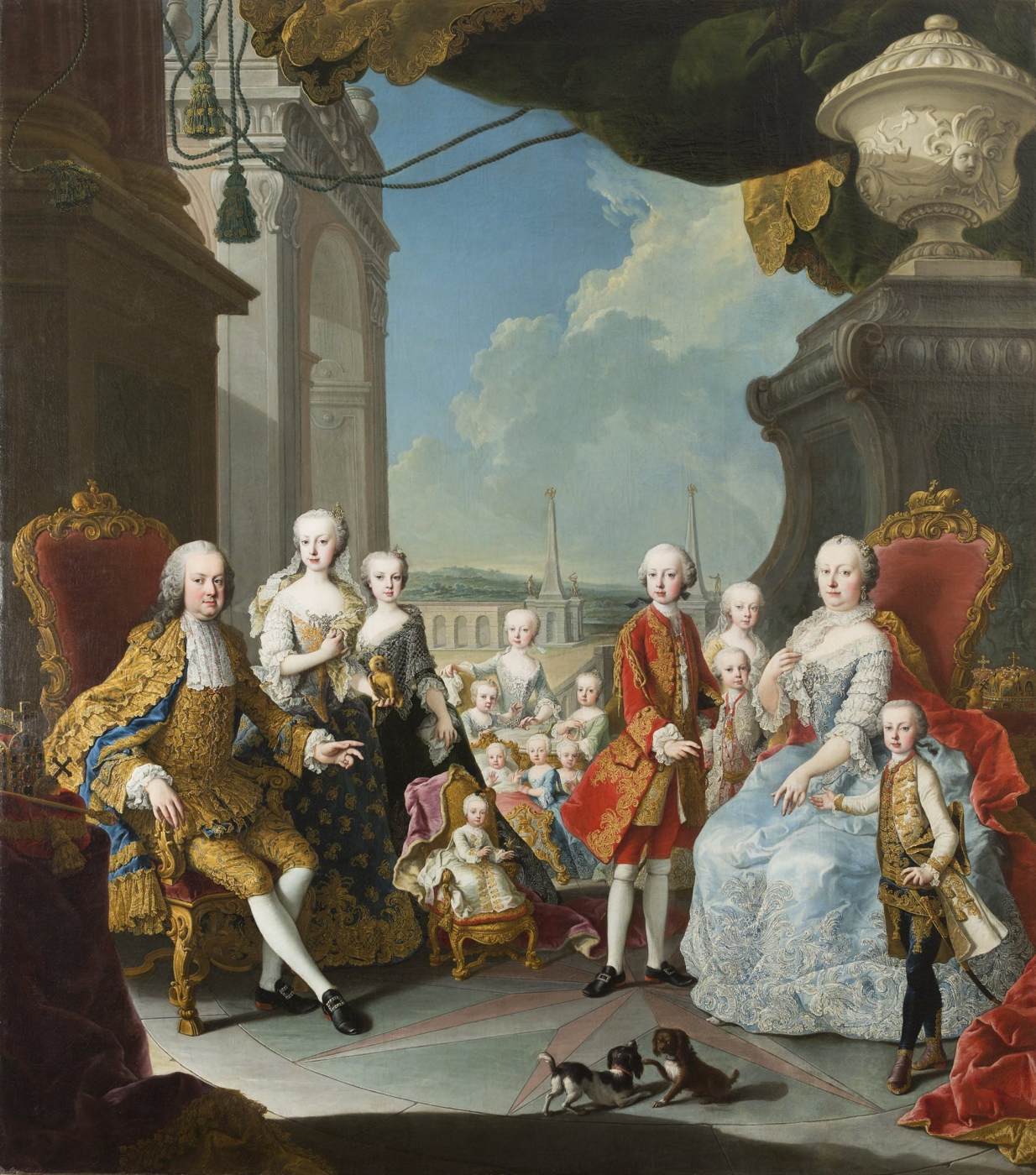 Portrait de María Teresa de Habsburg, Francisco I, Sacro l'empereur romain et sa famille