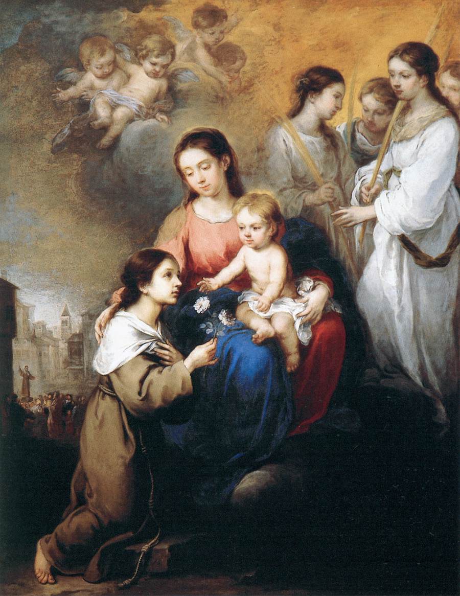 Jomfruen og barnet med San Rosalina de Palermo
