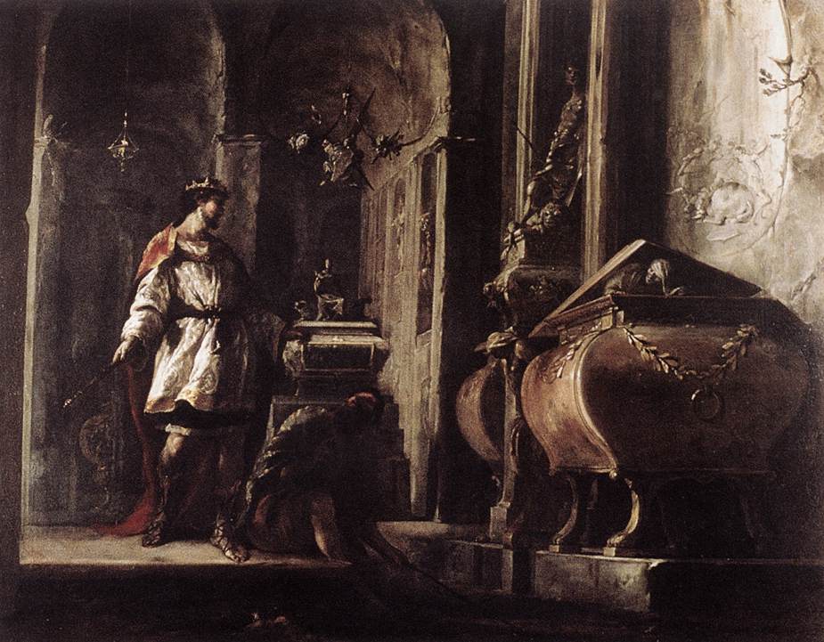 Alexander El Grande davanti alla tomba di Achille