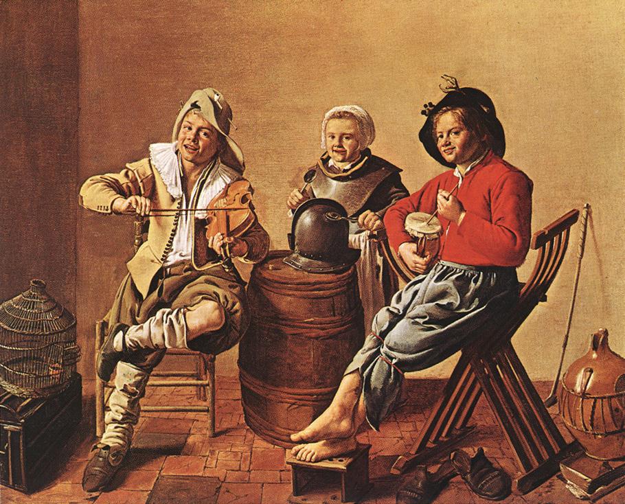 Two Boys and a Girl Playing Music