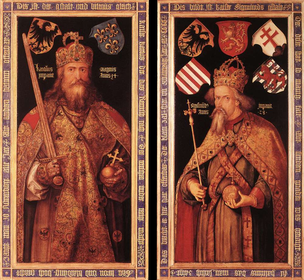 O imperador Carlos Magno e o imperador Sigismundo