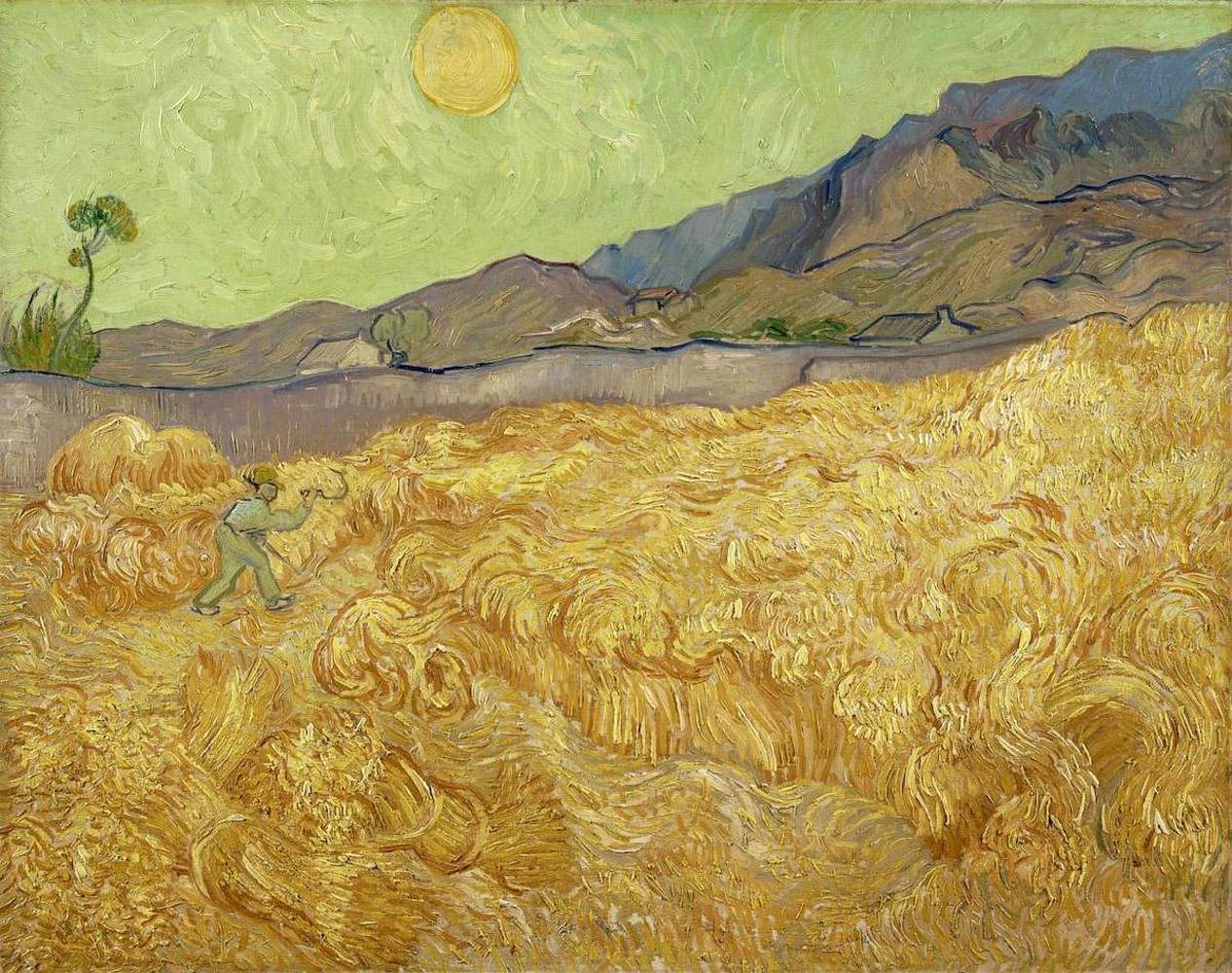 Wheat Field with Reaper at Dawn