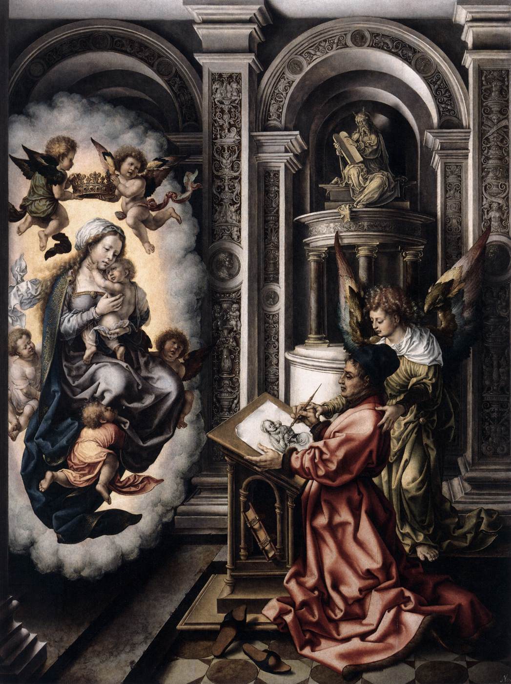 Saint Lucas zeichnet die Jungfrau