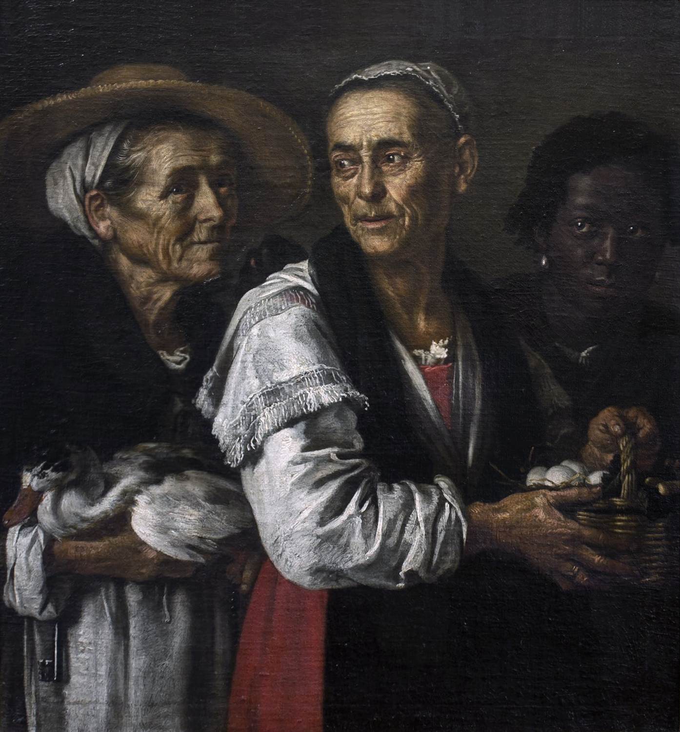Due donne anziane e una cameriera