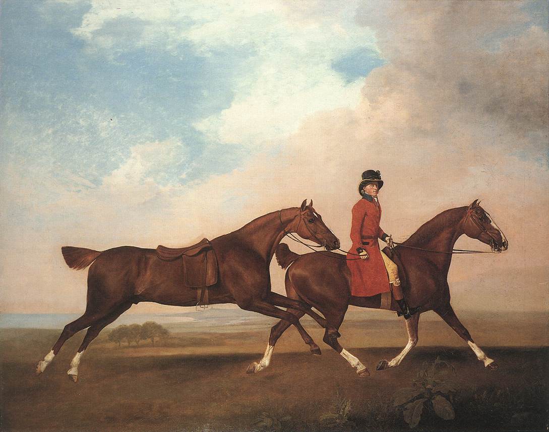 William Anderson com dois cavalos de sela
