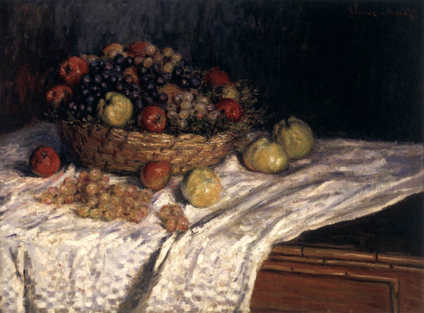 Bodegón von Äpfeln und Trauben