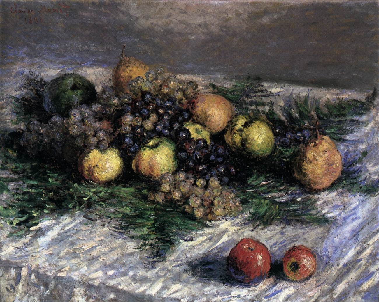 Bodegón de pears og druer