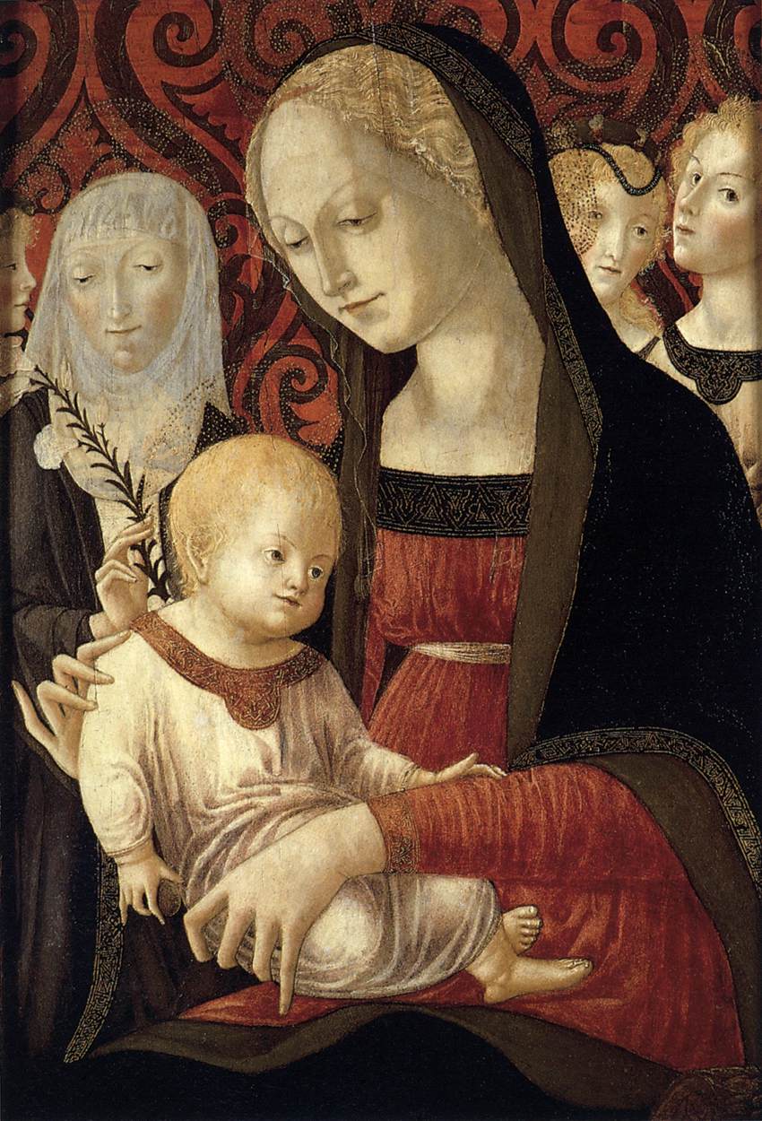 La Vergine e il bambino con Santa Catalina e Ángeles