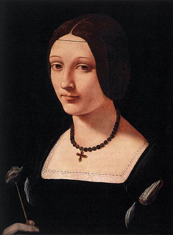 Portret van een dame als Santa Lucia