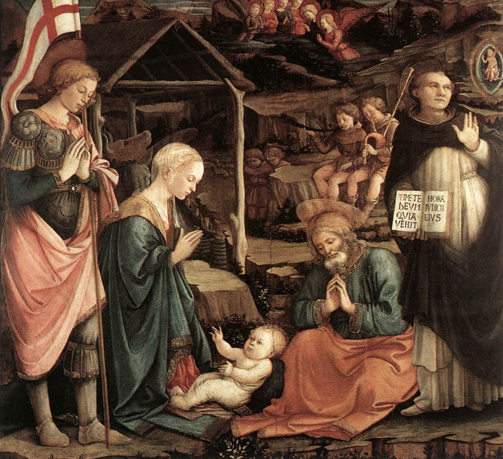 Adorazione del bambino con i santi