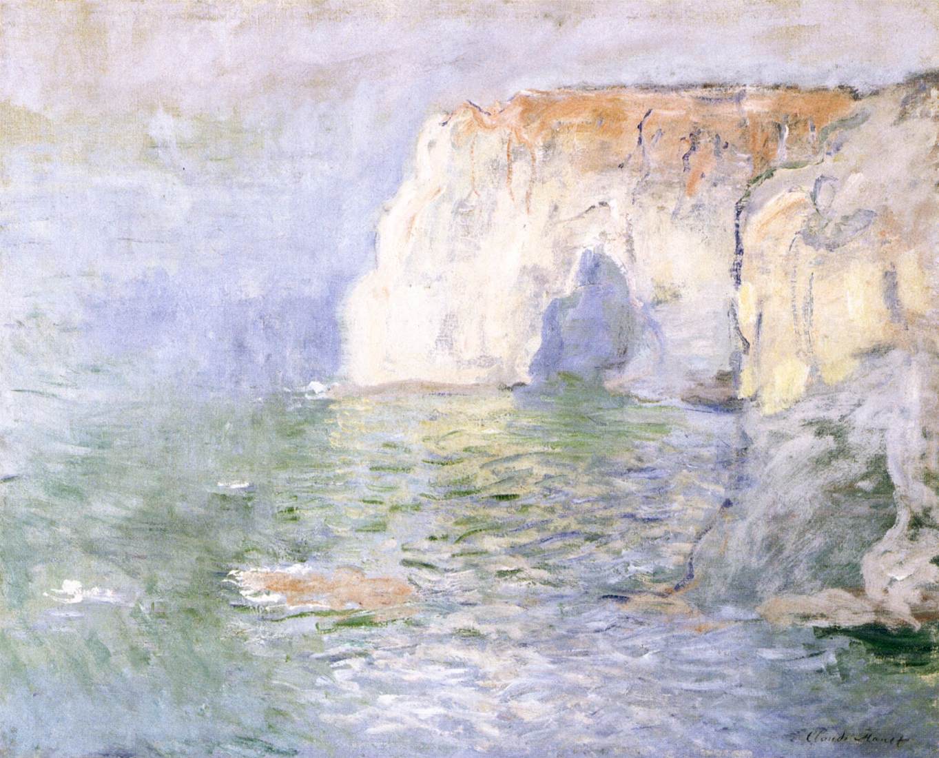 Étretat, La Maporte, reflektioner om havet