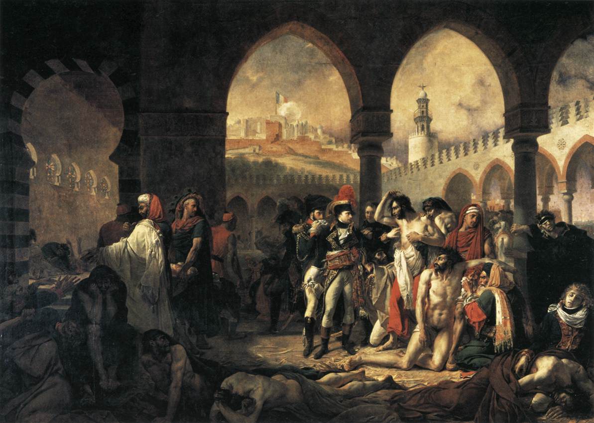 Napoléon Bonaparte visitant la peste de la palette à Jaffa