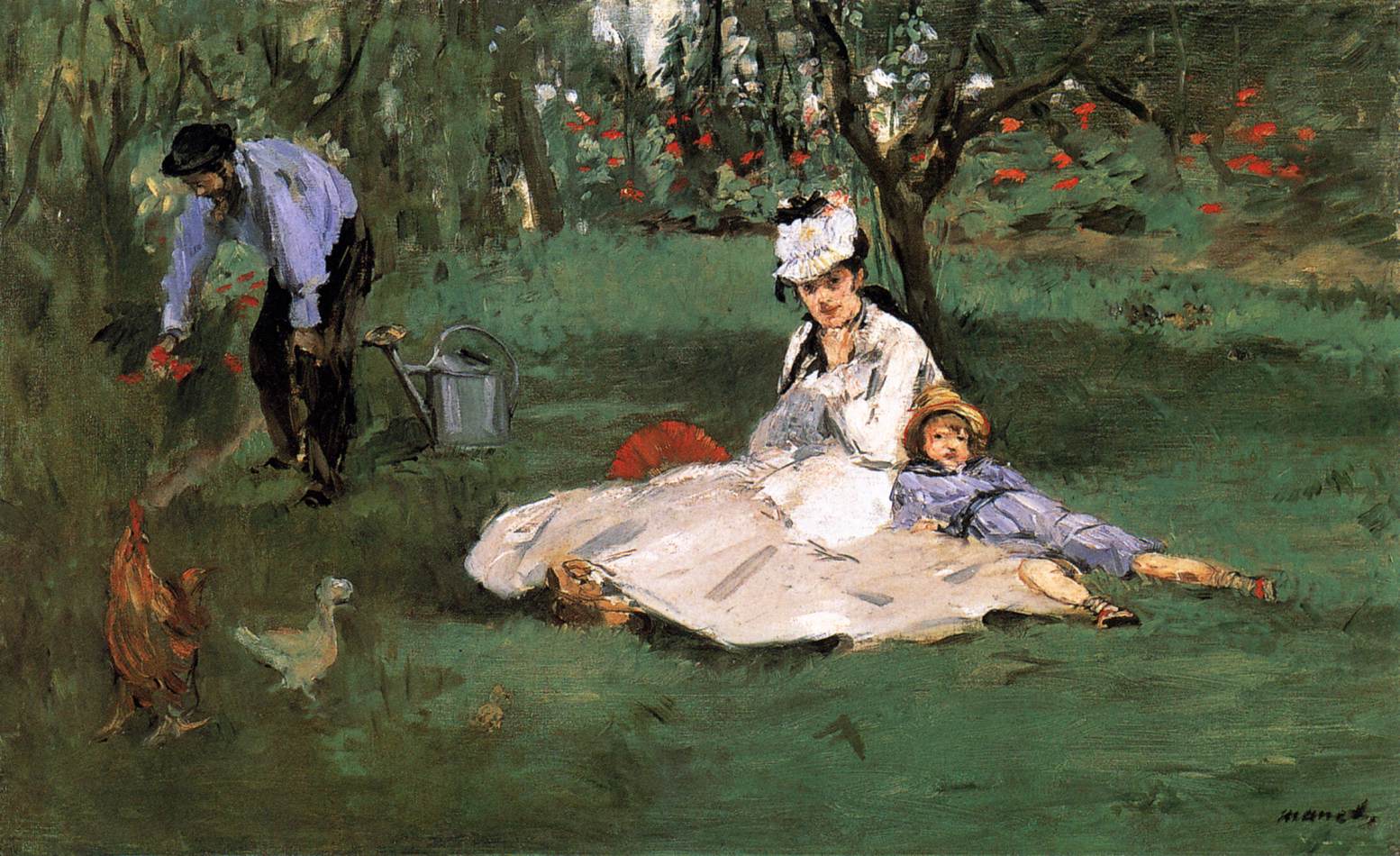 A Família Monet em seu Jardim em Argenteuil 