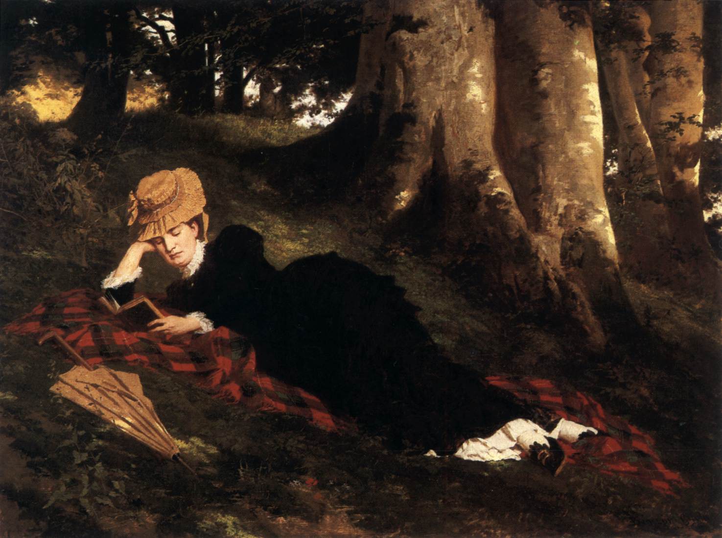 Læser kvinden i skoven