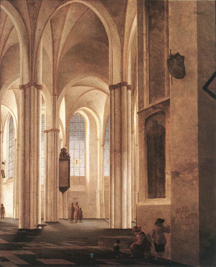 O interior do Buurkerk em Utrecht