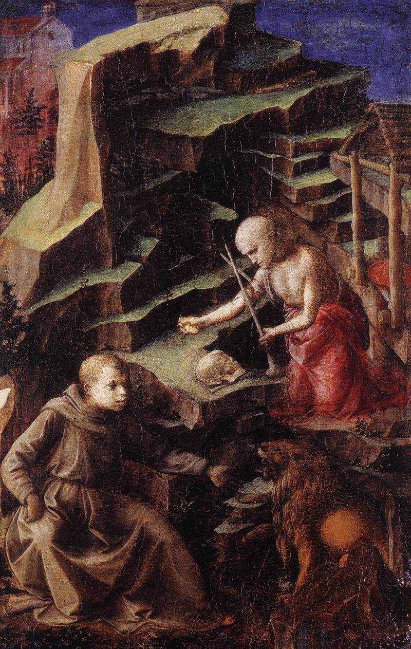 O penitente São Jerônimo com um jovem monge