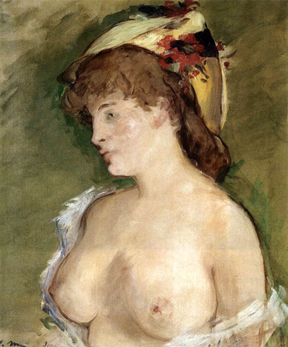 Bionda con il seno nudo