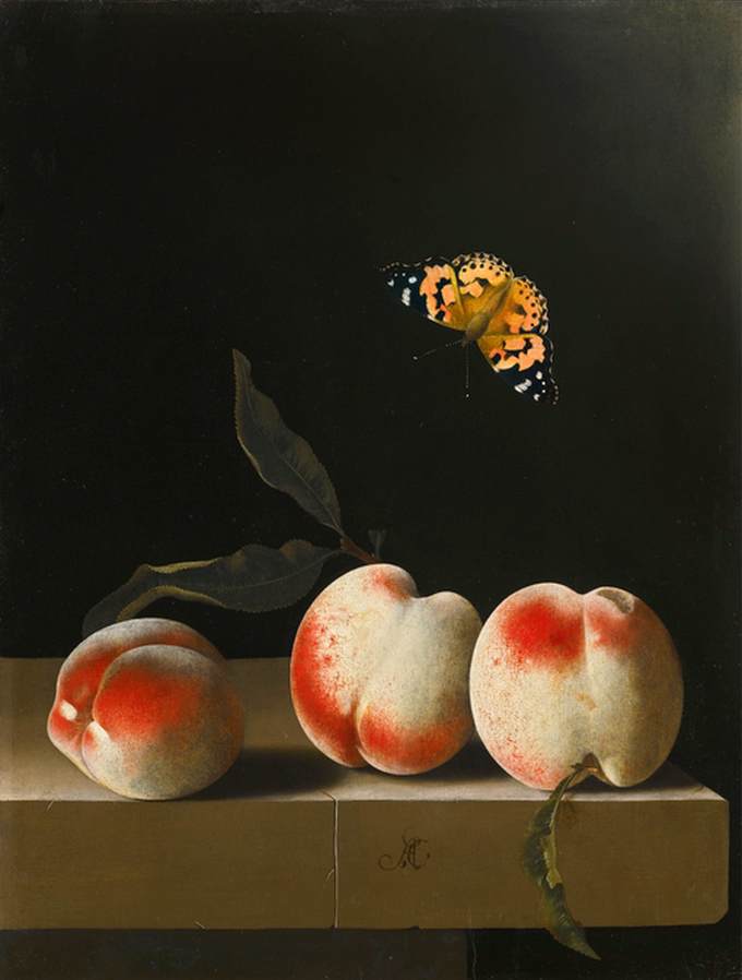 Bodegón med persikor