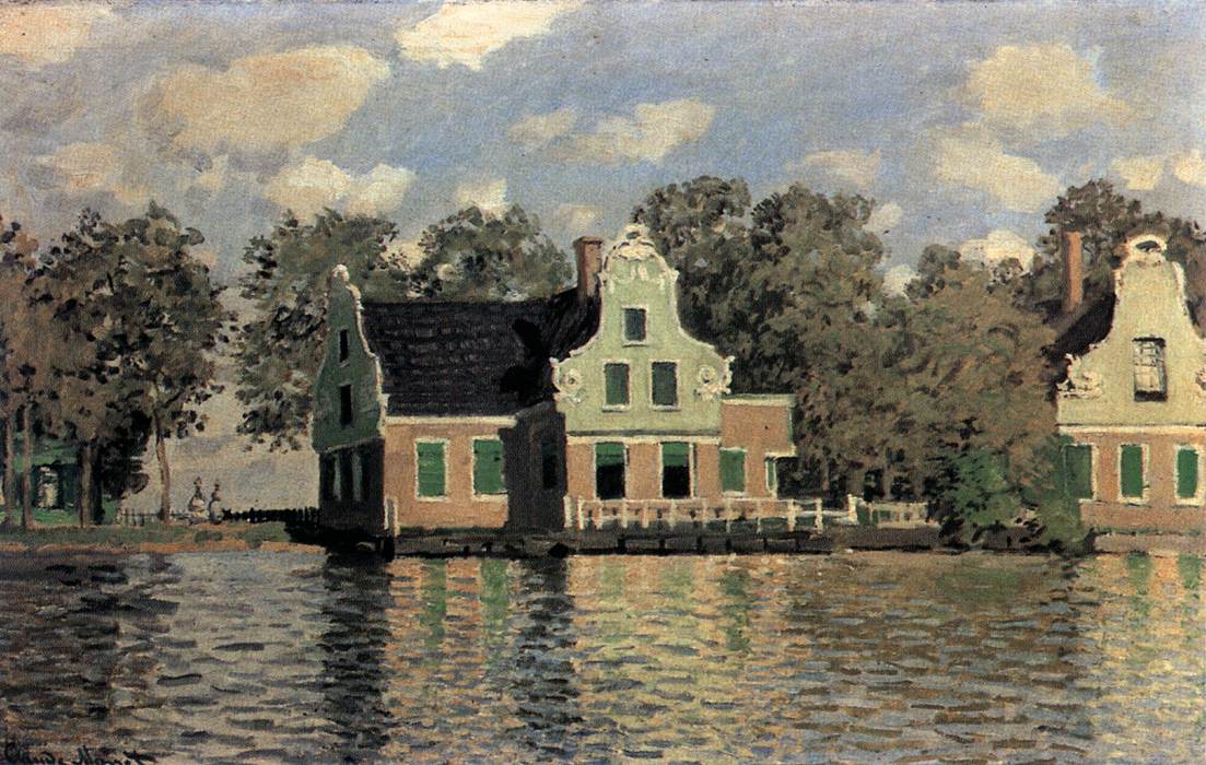 Casas na margem do rio em Zaandam