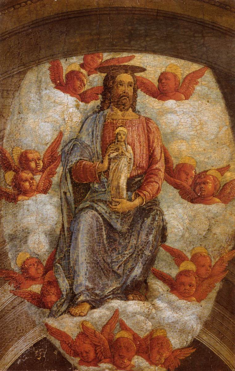 Christ accueillant la vierge dans le ciel