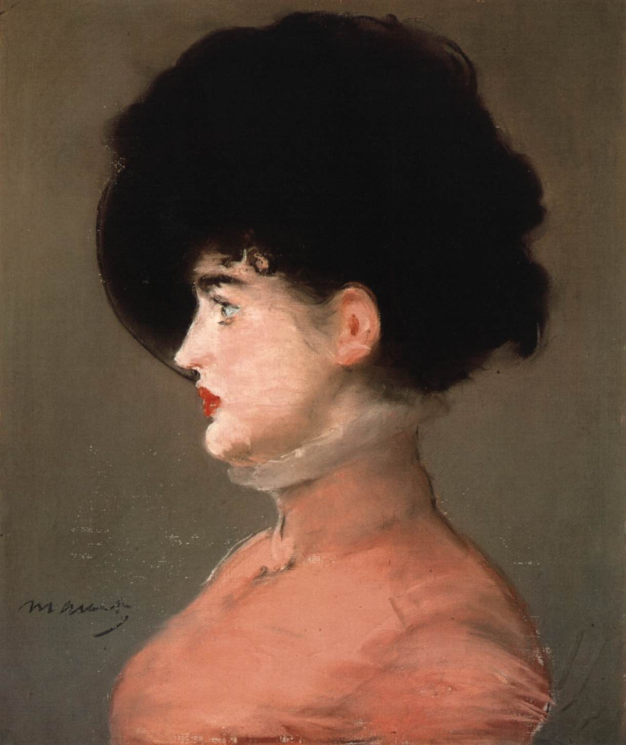 Portrait d'Irma Brunner avec un chapeau noir