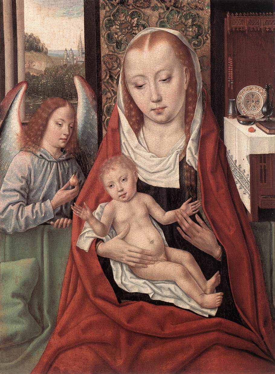 La vierge et l'enfant avec un ange