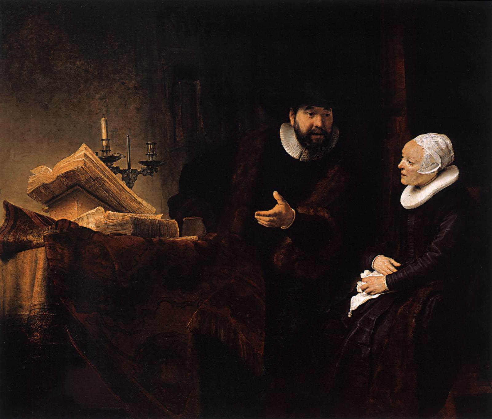 Mennonite Minister Cornelis Claesz. Anslo in Conversation with his Wife, Aaltje