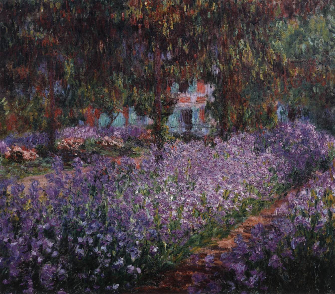 Iris no jardim de Monet em Giverny