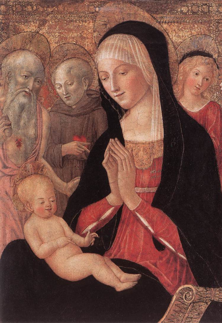 Die Jungfrau und das Kind mit den Heiligen und Engeln