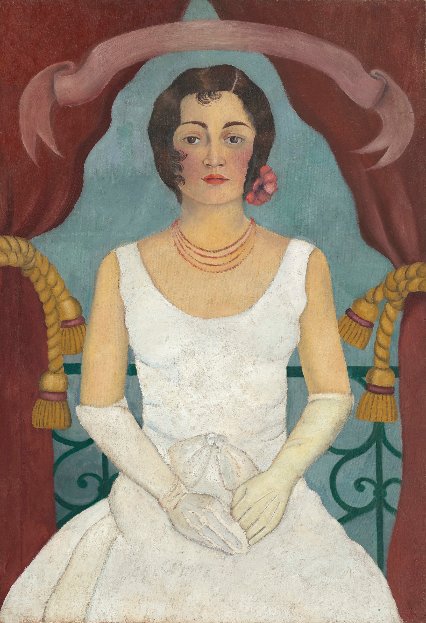 Retrato de uma mulher vestida de branco